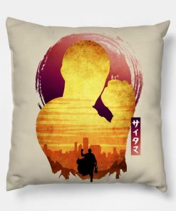 Minimalist Silhouette Saitama Throw Pillow Official Haikyuu Merch