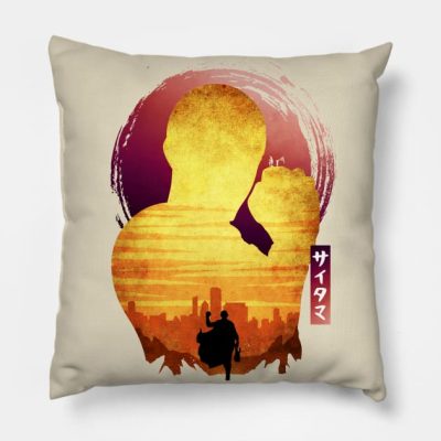 Minimalist Silhouette Saitama Throw Pillow Official Haikyuu Merch