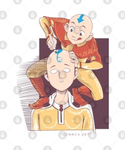 Funny Saitama One Punch Man Bald With Avatar Parod Throw Pillow Official Haikyuu Merch