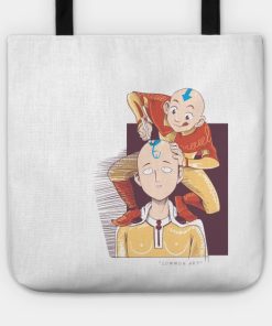 Funny Saitama One Punch Man Bald With Avatar Parod Tote Official Haikyuu Merch