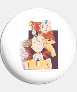 Funny Saitama One Punch Man Bald With Avatar Parod Pin Official Haikyuu Merch