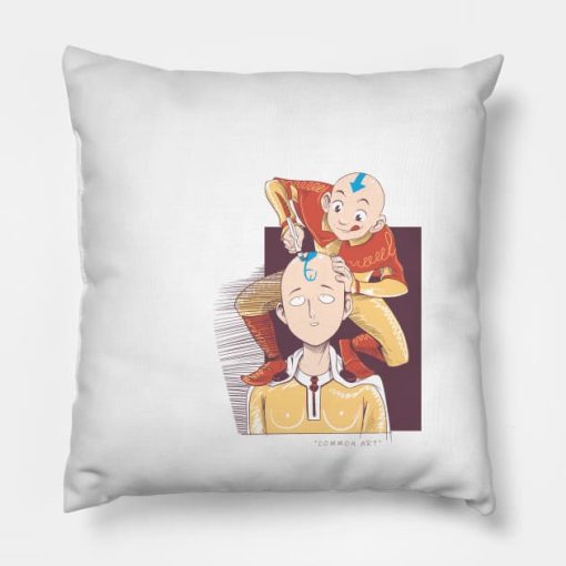 Funny Saitama One Punch Man Bald With Avatar Parod Throw Pillow Official Haikyuu Merch