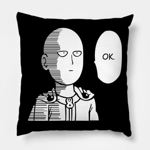 Saitama Ok Throw Pillow Official Haikyuu Merch