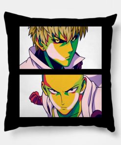 Genos And Saitama Throw Pillow Official Haikyuu Merch