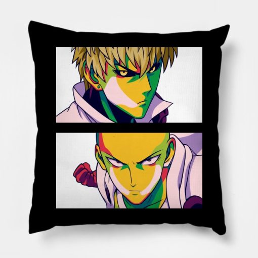 Genos And Saitama Throw Pillow Official Haikyuu Merch