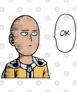 Saitama Ok Face Throw Pillow Official Haikyuu Merch