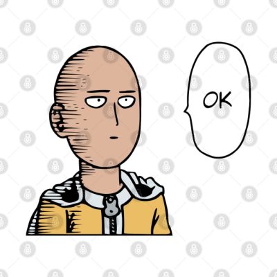 Saitama Ok Face Throw Pillow Official Haikyuu Merch