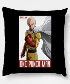 Opm Saitama Throw Pillow Official Haikyuu Merch