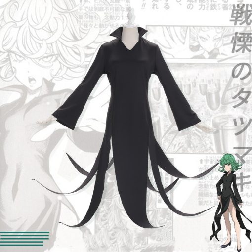 Anime Terrible Tornado Senritsu No Tatsumaki One Punch Man Cosplay Costume Wig Black Split Dress Woman 1 - One Punch Man Merch