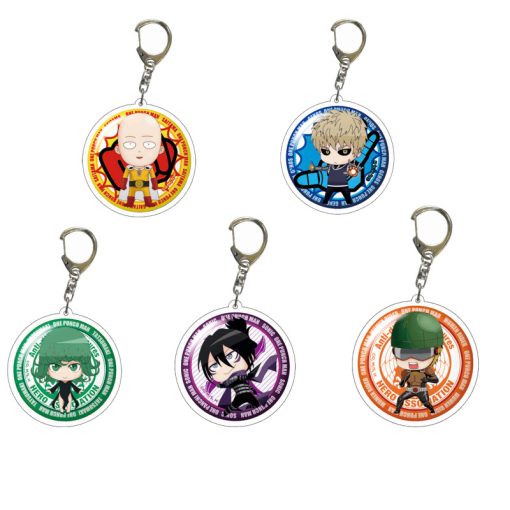 Anime acrylic ONE PUNCH MAN Saitama Genos Keychains Keyrings Pendants - One Punch Man Merch