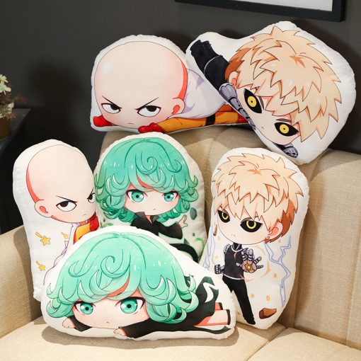 ELBCOS ONE PUNCH MAN Tatsumaki Genos Saitama Stuffed Doll Plush Toy Pillow - One Punch Man Merch