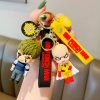 New Anime One Punch Man Keychain Cute Soft Rubber GENOS SAITAMA Tatsumaki Garou Car Keyring ONE 2 - One Punch Man Merch