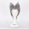 ONE PUNCH MAN GAROU Cosplay Wig Short Mixed Silver Grey Curly Heat Resistant Synthetic Hair Wig - One Punch Man Merch