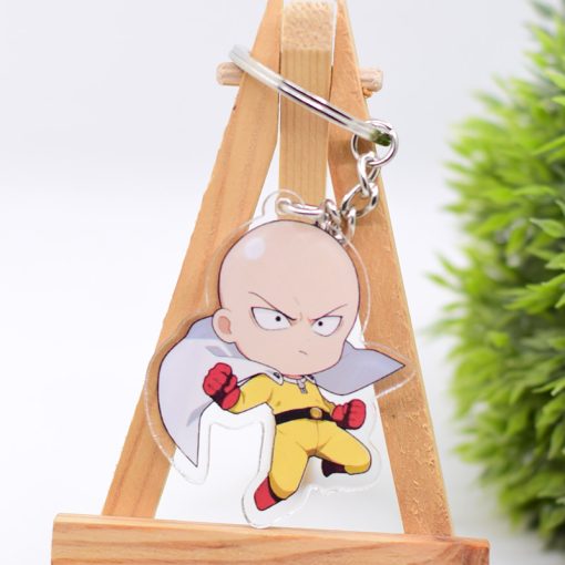 One Punch Man Keychain Series 3 Cute Double Sided Saitama Key Chain Pendant Acrylic Anime Accessories 1 - One Punch Man Merch