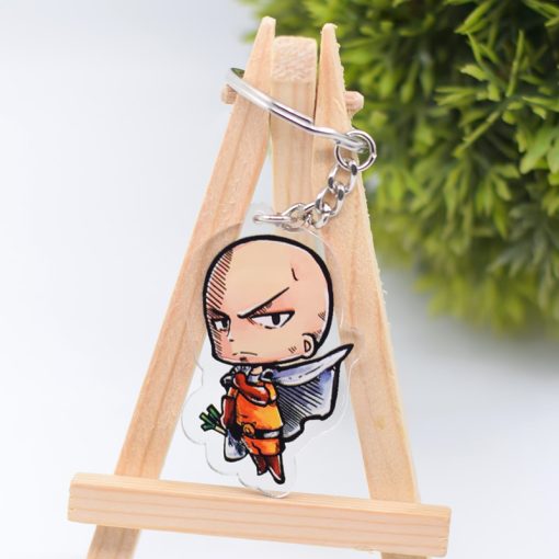 One Punch Man Keychain Series 3 Cute Double Sided Saitama Key Chain Pendant Acrylic Anime Accessories 2 - One Punch Man Merch