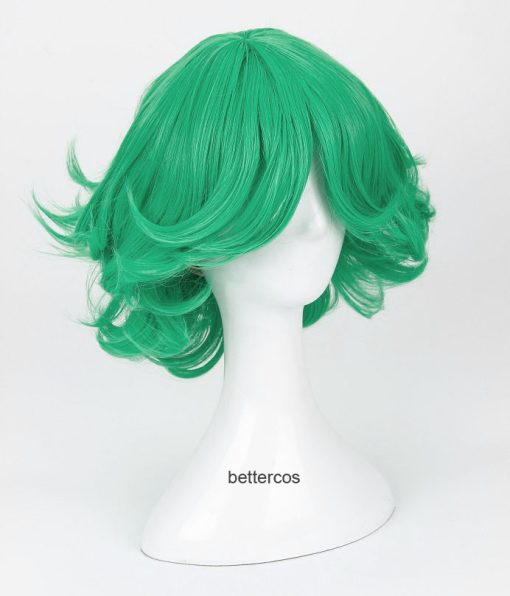 One Punch Man Senritsu No Tatsumaki Cosplay Wig Green Curly Heat Resistant Synthetic Hair Wig Wig 2 - One Punch Man Merch