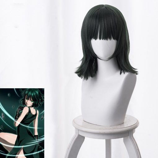 One Punch Man Wig Fubuki Cosplay Wig Women Girls Heat Resistant Synthetic Hair Green Bobo Fubuki - One Punch Man Merch