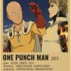 Vintage Japanese Anime One Punch Man Poster Retro Kraft Paper Posters Wall Sticker Home Decor Living 10 - One Punch Man Merch