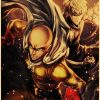 Vintage Japanese Anime One Punch Man Poster Retro Kraft Paper Posters Wall Sticker Home Decor Living 7 - One Punch Man Merch