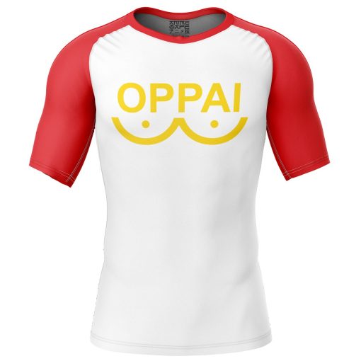 Oppai Short Sleeve Rash Guard front - One Punch Man Merch