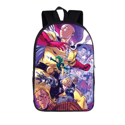 anime One Punch Man backpack women men rucksack Saitama Genos children school bags teenager boys ONE 10 - One Punch Man Merch