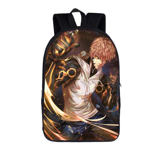 anime One Punch Man backpack women men rucksack Saitama Genos children school bags teenager boys ONE 11 - One Punch Man Merch