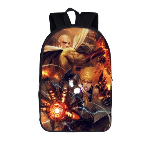 anime One Punch Man backpack women men rucksack Saitama Genos children school bags teenager boys ONE 12 - One Punch Man Merch