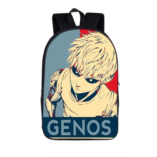 anime One Punch Man backpack women men rucksack Saitama Genos children school bags teenager boys ONE 19 - One Punch Man Merch