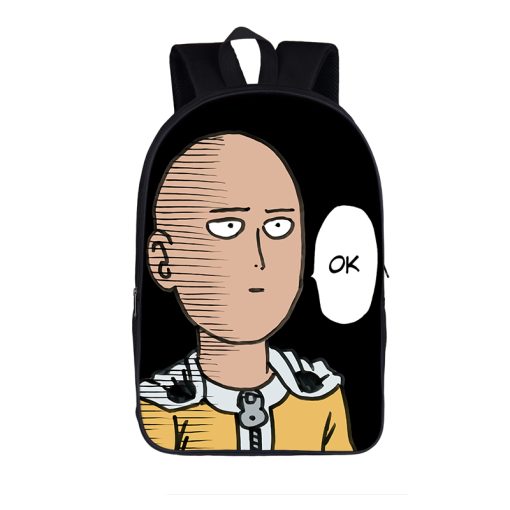 anime One Punch Man backpack women men rucksack Saitama Genos children school bags teenager boys ONE 6 - One Punch Man Merch