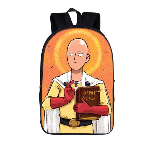 anime One Punch Man backpack women men rucksack Saitama Genos children school bags teenager boys ONE 8 - One Punch Man Merch