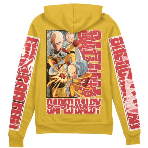 saitama Zip Hoodie Back Mockup - One Punch Man Merch